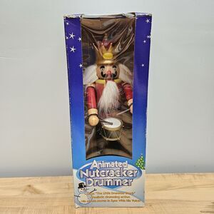 WORKING 1998 Gemmy Animated Christmas Nutcracker Drumming Drummer Tested Vintage